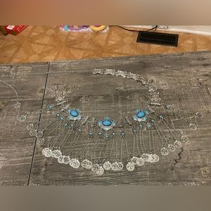 Gypsy/bellydancing chain belt w/turquoise embellishments